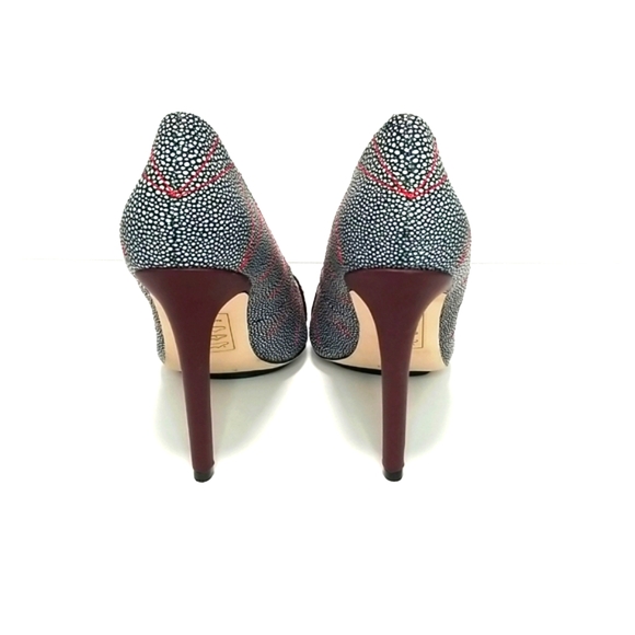 GX by Gwen Stefani, Women's Black, White and Deep Red Heels size 6 Like New - Picture 4 of 8